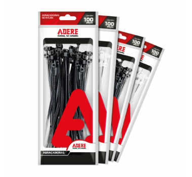 ADERE ABRAÇADEIRAS NYLON PRETO 200MMX2,5MM