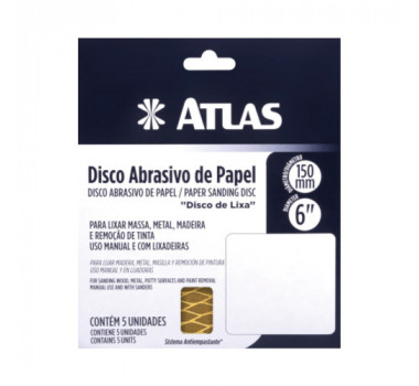 ATLAS LIXA DISCO PAPEL 150MM 220 AT515/220