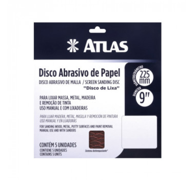 ATLAS LIXA DISCO PAPEL 225MM 180 AT516/180