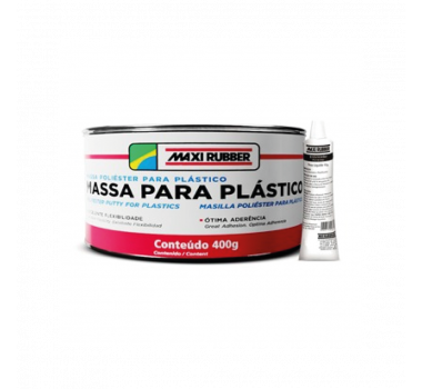 MAXI RUBBER MASSA PLASTICA BRANCA 400GR C/CAT