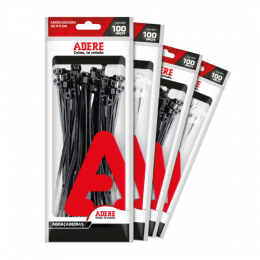 ADERE ABRAÇADEIRAS NYLON PRETO 200MMX4,8MM