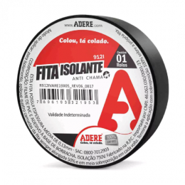 ADERE FITA ISOLANTE PRETA 19MM X 05M