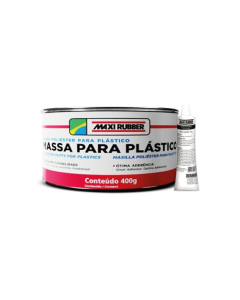 MAXI RUBBER MASSA PLASTICA BRANCA 400GR C/CAT